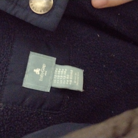 Navy/Grey Baby Gap Winter Coat 12-18 Months - Picture 2 of 3